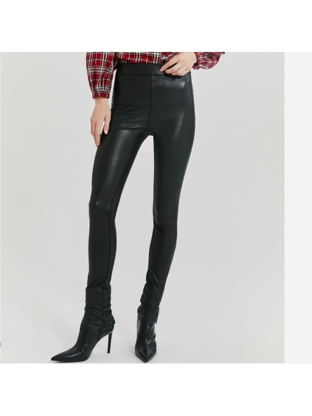 Something Navy Black Faux Leather Leggings